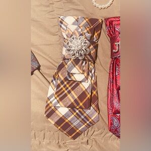 Lady Necktie Plaid Brown and Yellow Women's